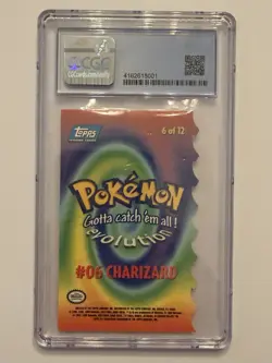 1999 Topps Pokemon The First Movie Charizard Die Cut CGC 7.5 Blue Logo - Image 2