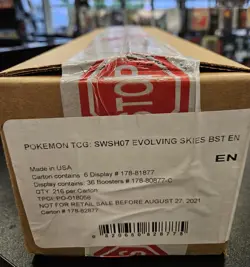 Pokemon 1st Print Evolving Skies Booster Case Factory Sealed - 6x Booster Boxes - Image 1