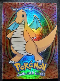 Topps Pokemon First Movie Rainbow Holo Foil E12 Dragonite First Print Blue Logo - Image 1