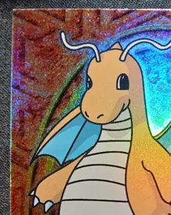 Topps Pokemon First Movie Rainbow Holo Foil E12 Dragonite First Print Blue Logo - Image 3