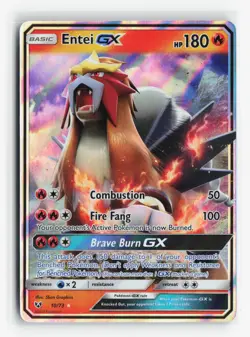 Entei GX 10/73 2017 Shining Legends Pokemon TCG Ultra Rare Near Mint NM - Image 1