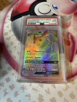 2017 Pokemon Shining Legends Raichu GX 75/73 Secret Rainbow Rare PSA 9 MINT - Image 1