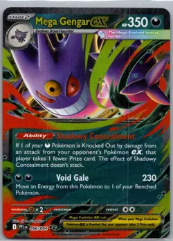 Mega Gengar ex 056/094 Double Rare Phantasmal Flames Pokemon Near Mint - Image 1