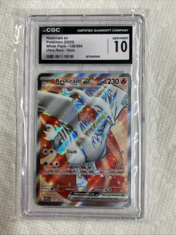 2025 Pokemon White Flare Reshiram EX UR Holo 158/086 CGC 10 Free Shipping - Image 1