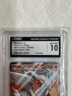 2025 Pokemon White Flare Reshiram EX UR Holo 158/086 CGC 10 Free Shipping - Image 2