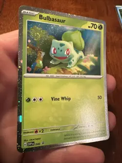 Pokemon Scarlet & Violet 151 Bulbasaur SVP 046 Cosmos Holo Black Star Promo NM - Image 2