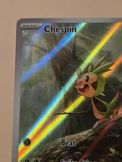 Chespin 87/86 Illustration Rare Pokemon TCG Chaos Rising ME04 Holo IR - Image 3