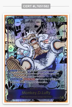 Monkey D. Luffy OP05-119 Secret Rare Manga Alt Art Foil TAG 10 One Piece - Image 3