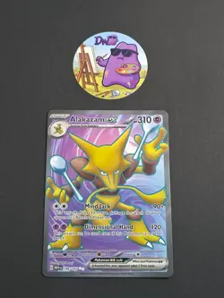 Pokemon TCG Alakazam 188/165 - English 151 Full Art Rare Card - Image 1