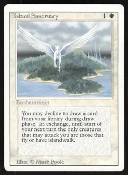 Island Sanctuary Rare Revised Edition Magic: The Gathering Moderately Played - Image 1
