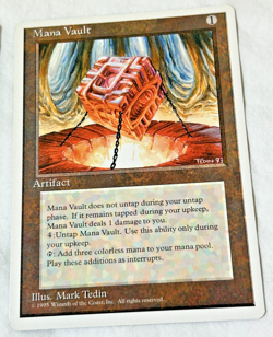 Wizards of the Coast Mana Vault Artifact Lot of 2 1995 Vintage MTG Cards English - Image 3