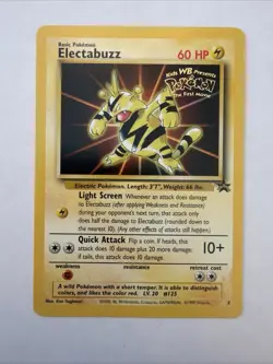 Electabuzz Pokemon WB Gold Stamp #2 1999 First Movie Black Star Promo - Image 1