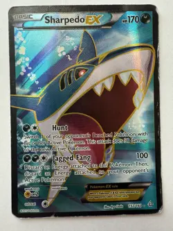 Pokemon Sharpedo EX Full Art Ultra Rare Holo 152/160 XY Primal Clash HP 170 - Image 1