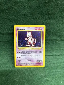 Pokemon Mewtwo 10/102 Base Set Holo Rare Unlimited 60 HP English 1999 WOTC LP - Image 2