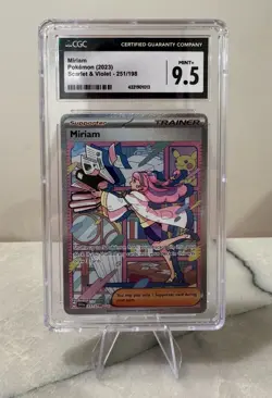Pokemon Card Miriam 251/198 Scarlet & Violet Base Set Full Art Rare CGC 9.5 - Image 1