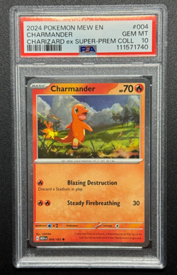 2024 Pokemon Charmander Super Premium Collection PSA 10 With Swirl - Image 1