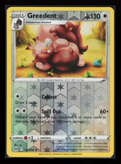 Greedent 151/196 Reverse Holo Rare SWSH11: Lost Origin Pokemon Card - Image 1