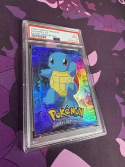 Pokemon Topps Squirtle Movie Edition Rainbow Foil #E7 PSA 9 First Print Blue - Image 2