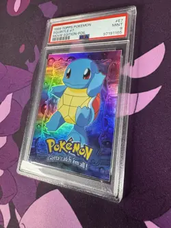 Pokemon Topps Squirtle Movie Edition Rainbow Foil #E7 PSA 9 First Print Blue - Image 3
