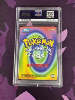 Pokemon Topps Squirtle Movie Edition Rainbow Foil #E7 PSA 9 First Print Blue - Image 4