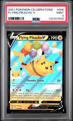 2021 POKEMON CELEBRATIONS #006 FLYING PIKACHU V PSA 9 - Image 1