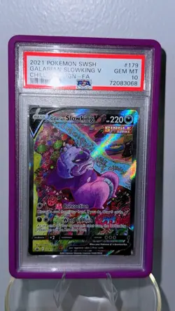 💎 PSA 10 GEM MINT💎 Pokemon SWSH Chilling Reign 179/199 Galarian Slowking V - Image 2