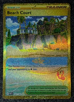 BEACH COURT 263/182 Hyper Rare Paradox Rift Gold Pokemon - Image 1
