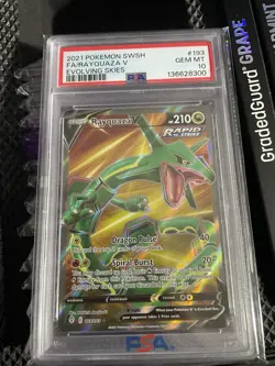 The Pokemon Company 2021 Evolving Skies Rayquaza V 193/203 Full Art Holo PSA 10 - Image 1