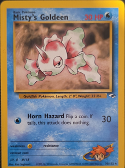 Pokemon Misty's Goldeen Rare 30/132 Gym Heroes EN Basic 30HP Regular Unlimited - Image 1