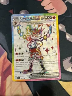 Pokemon TCG Cinderace EX Full Art Ultra Rare Rainbow Holo Card 157/142 - Image 1