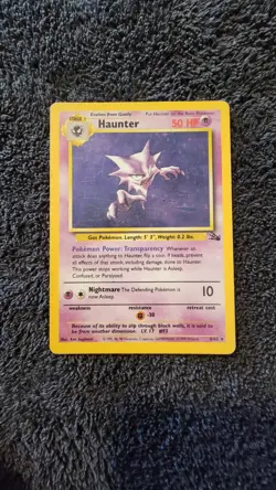 Blue Ink Stain Haunter Fossil Rare Vintage Error Misprint Pokemon TCG - Image 1