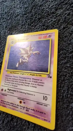 Blue Ink Stain Haunter Fossil Rare Vintage Error Misprint Pokemon TCG - Image 3