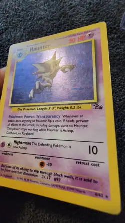 Blue Ink Stain Haunter Fossil Rare Vintage Error Misprint Pokemon TCG - Image 4