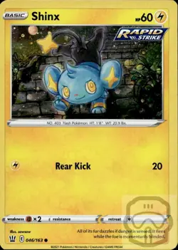 Shinx 046/163 Cosmos Holo Battle Styles Pokemon NM/M - Image 3