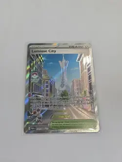 Pokemon Lumiose City Full Art Holo Trainer Stadium Card 111/088 English - Image 1