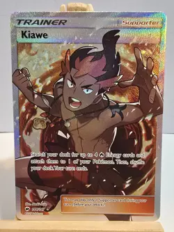 POKEMON Kiawe Full Art Trainer 144/147 Burning Shadows NM Secret Rare - Image 2