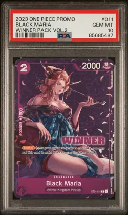 2023 ONE PIECE PROMOS WINNER PACK VOL.2 #011 BLACK MARIA PSA 10 - Image 1