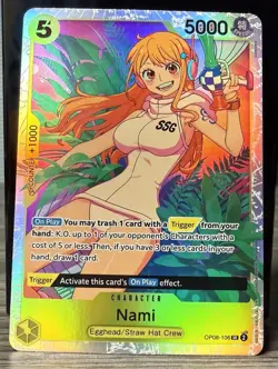 One Piece Card Game OP08-106 NAMI SR FOIL NM TCG ENGLISH - Image 1