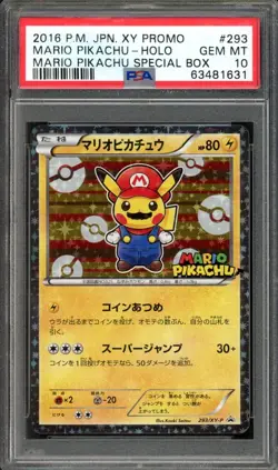 Mario Pikachu Pokemon 2016 Holo Special Promo Japanese 293/XY-P PSA 10 - Image 1
