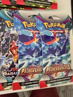 Scarlet And Violet Pokemon 20× Packs LOT SWSH, Paldean Evolved Sealed Blisters - Image 4