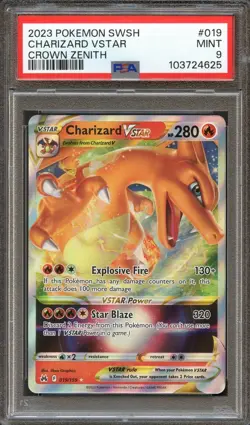 PSA 9 MINT CHARIZARD VSTAR 119/159 CROWN ZENITH 2023 POKEMON TCG - Image 1