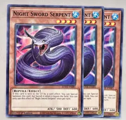 Yugioh! 3x Night Sword Serpent BODE-EN081 Common 1st Ed NM - Image 1