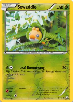 Sewaddle (9) 9/113 Common Legendary Treasures Pokemon Reverse Holo LP - Image 1