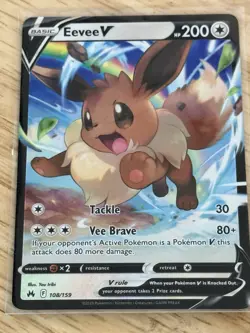 Pokemon Eevee v Crown Zenith Ultra Rare Card 108/159 - Image 1