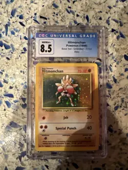 2000 POKEMON HITMONCHAN Holo CGC 8.5 NEAR MINT BASE SET 2 7/102 Vintage Rare - Image 1