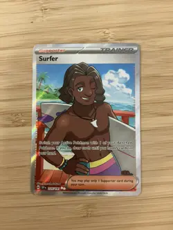 Surfer Pokemon TCG SV Surging Sparks 235/191 Trainer Illustration Rare (MINT) - Image 1