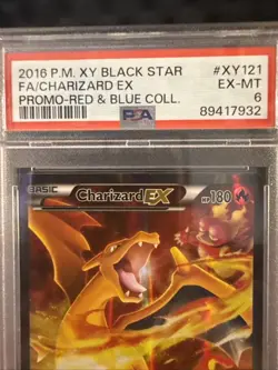 2016 POKEMON XY BLACK STAR PROMO #XY121 FULL ART/CHARIZARD EX PSA 6 - Image 2