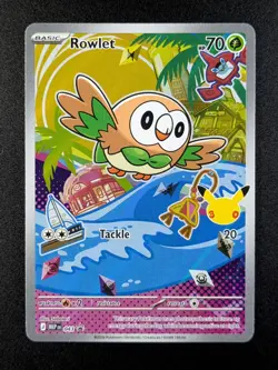 2025 Pokemon ROWLET #043 Black Star Promo First Partner Illus. Coll. Series 1 - Image 1