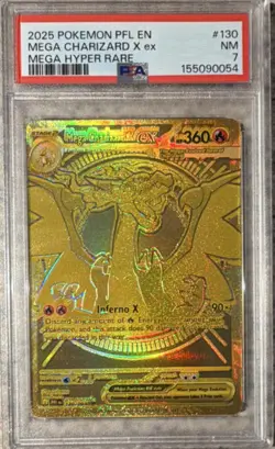 Pokemon Mega Charizard X Ex Mega Hyper Rare Holo 130/094 Phantasmal Flames PSA 7 - Image 1