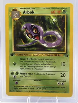 Pokemon TCG Arbok First Edition Jungle Base Set Non Holo 31/62 - Image 1